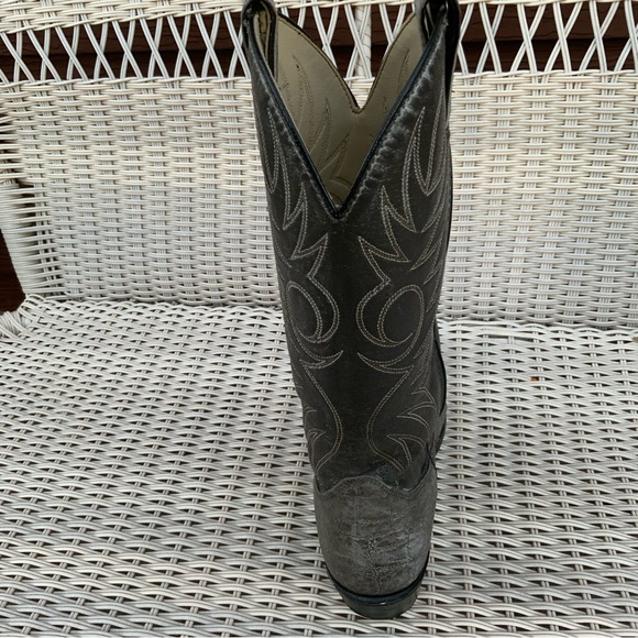 Vintage Acme Round Toe Grey Cowboy Boots Size 9D - Picture 12 of 16